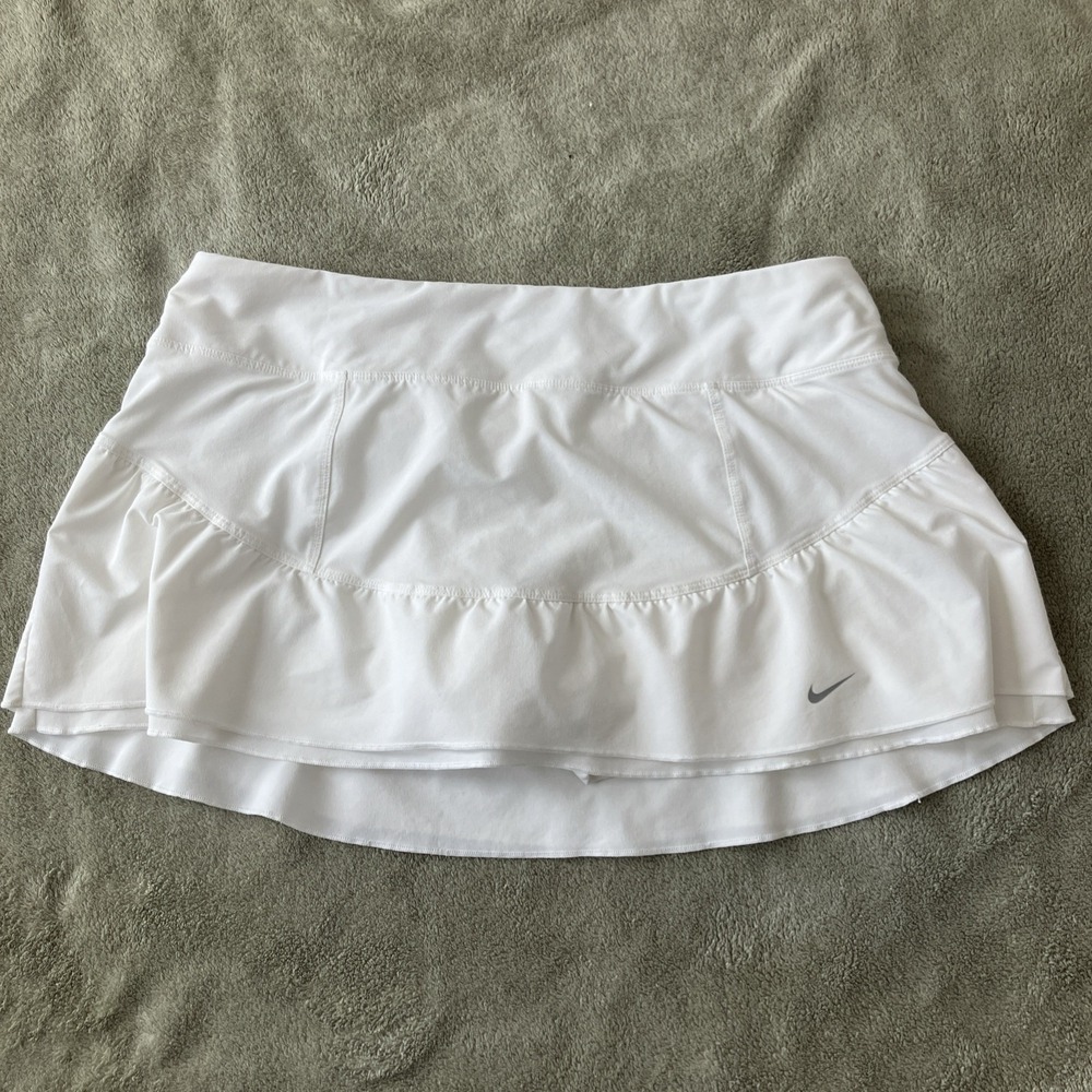 Nike Dri-Fit Advantage Skort Skirt White Women's Large Golf Tennis Pickleball - Picture 2 of 10